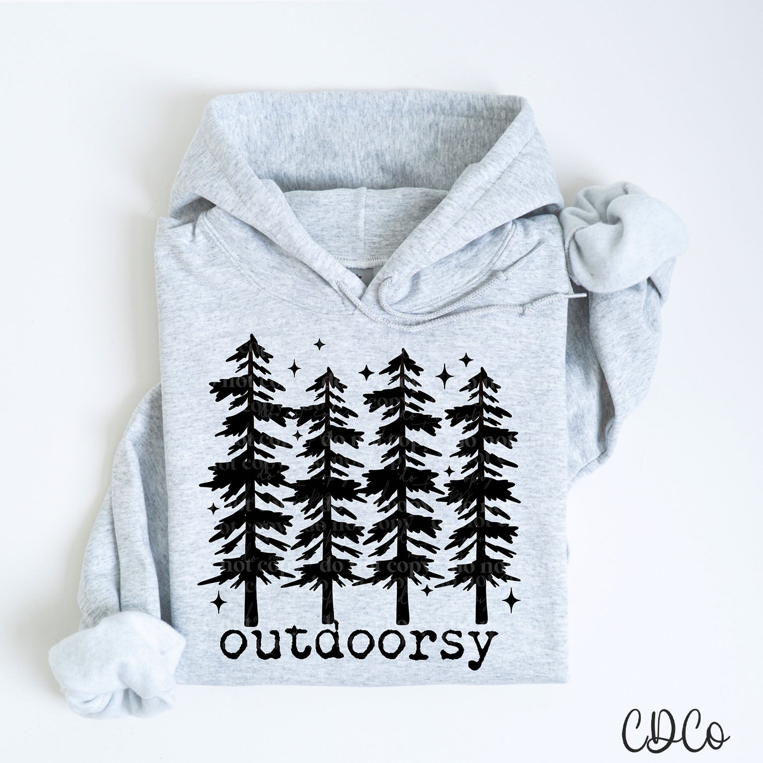 Outdoorsy Trees Black 3453 DTF