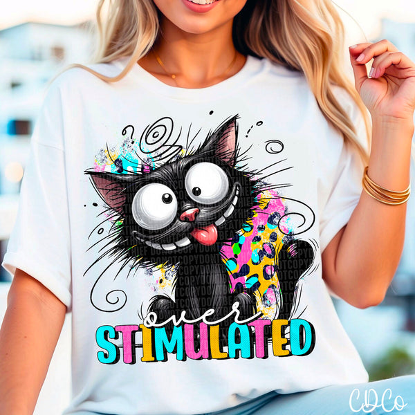 Over Stimulated Cat DTF