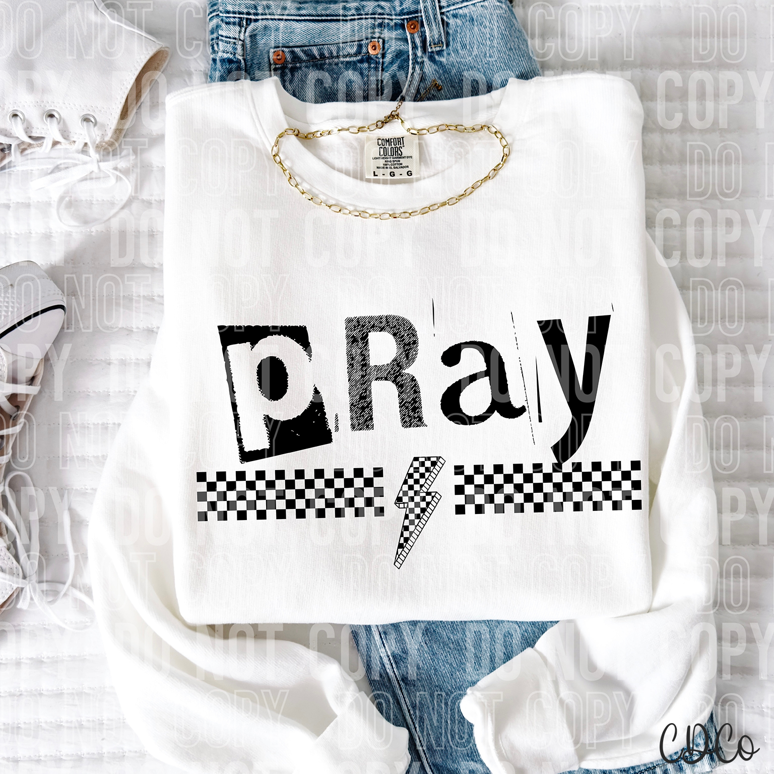 Pray Checkered Bolt 3979 DTF