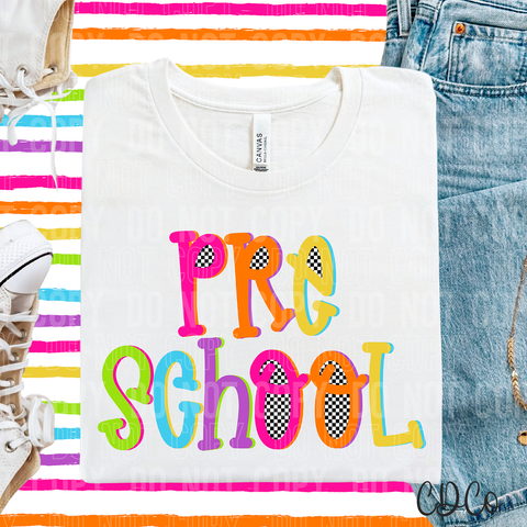 Pre School Colorful Checkered 6395 DTF
