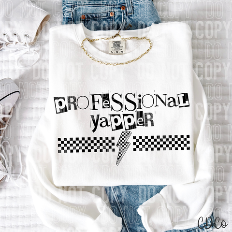 Professional Yapper Checkered Bolt 6069 DTF