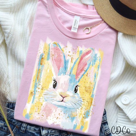 Painted Bunny Pastel Strokes 2913 DTF