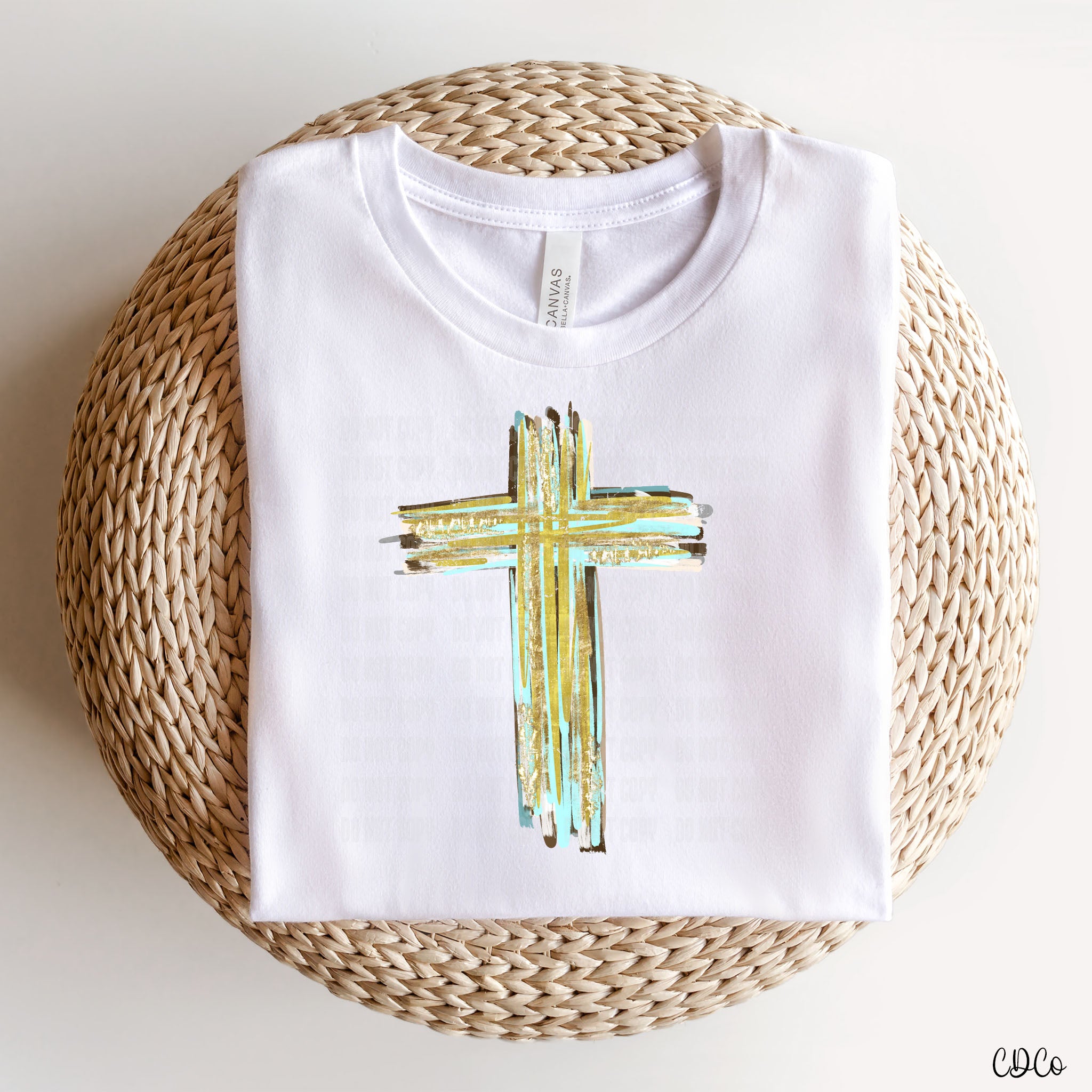 Painted Cross Faux Gold Accents 5527 DTF