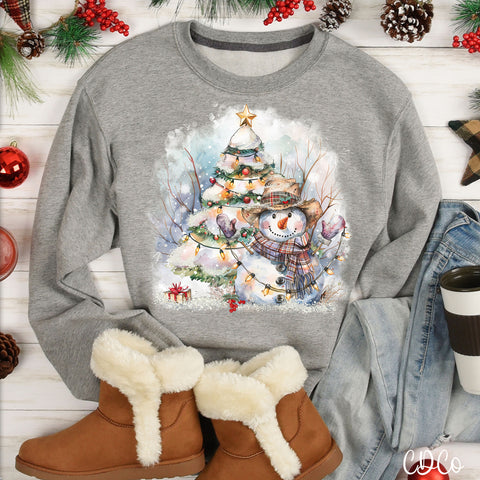 Painted Snowman Gloves Clear Lights 2318 DTF