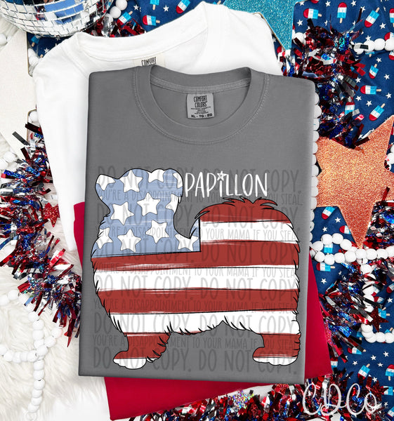 Patriotic Dog White Text 5 of 7 DTF