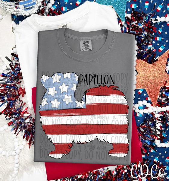 Patriotic Dog Black Text 5 of 7 DTF