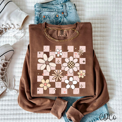 Pastel Floral Checkered 3472 DTF