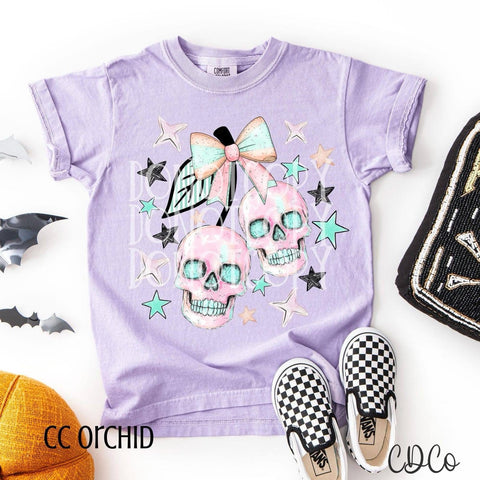 Pastel Skull Cherries Bow - 7221 DTF