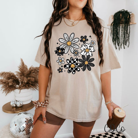Patterned Daisies Collage 5547 DTF