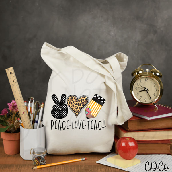Peace Love Teach DTF