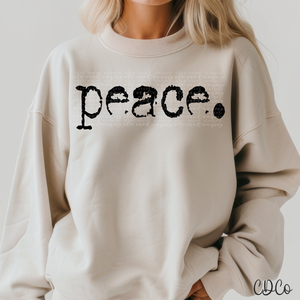 Peace Text Black 3236 DTF