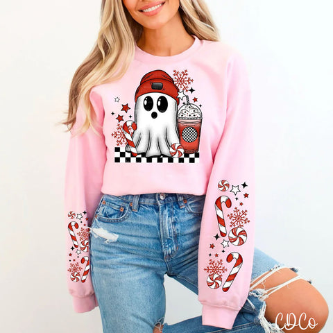 Peppermint Mocha Ghost w/2 Sleeves DTF