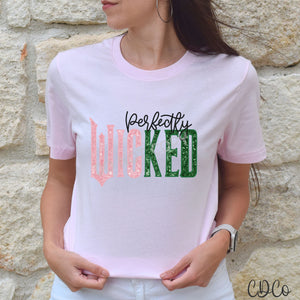 Perfectly Wicked Pink Green Faux Sequin 2260 DTF