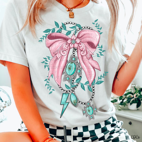 Pink Bow Conchos 2402 DTF