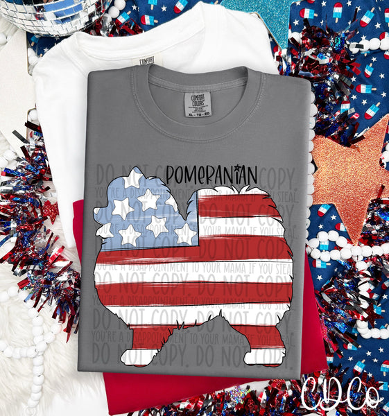 Patriotic Dog Black Text 5 of 7 DTF