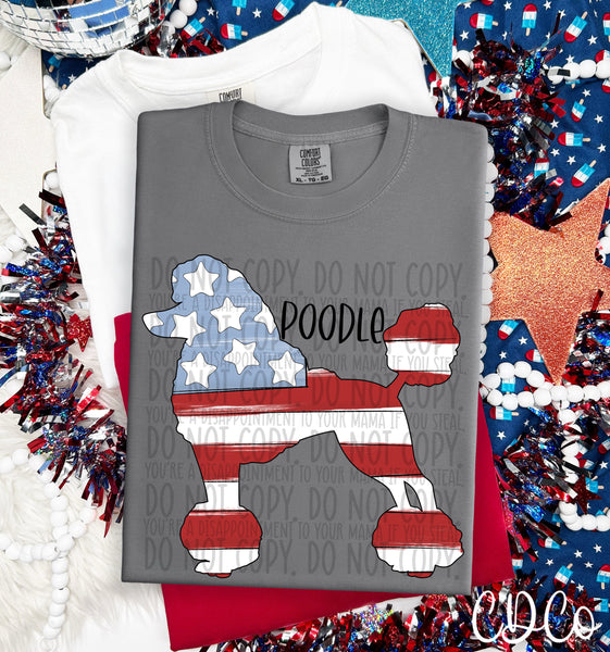Patriotic Dog Black Text 5 of 7 DTF