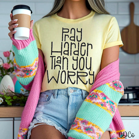 Pray Harder / Black 4256 DTF