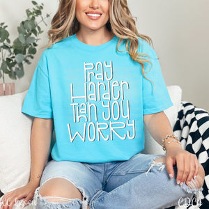 Pray Harder / White 4392 DTF