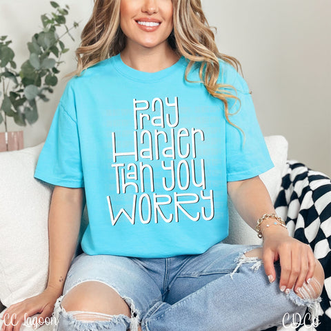 Pray Harder / White 4392 DTF