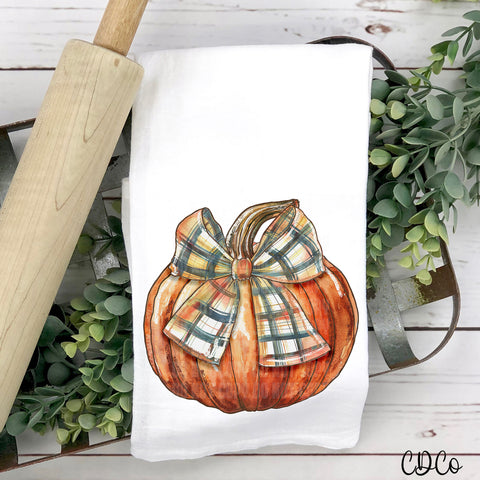 Painted Pumpkin Green Yellow Bow 2099 DTF