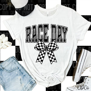 Race Day Checkered Bow 3630 DTF