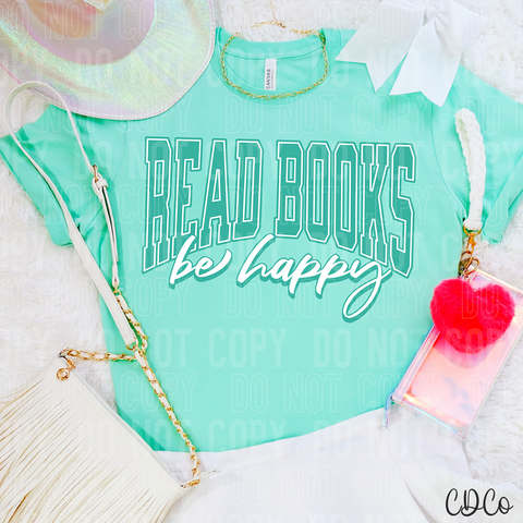 Read Books Be Happy Mint 3891 DTF
