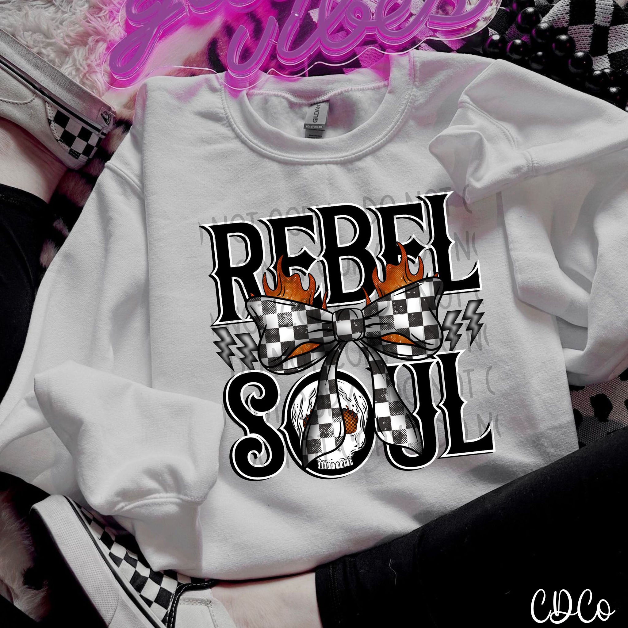 Rebel Soul Checked Bow DTF