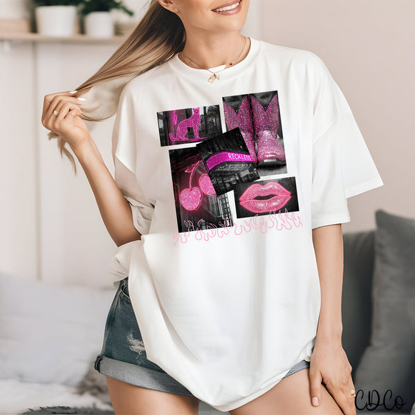 Pink Reckless Cheetah Lips 2434 DTF - Best on Black