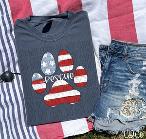 Patriotic Dog White Text 7 of 7 DTF