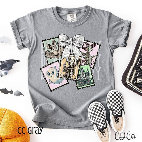 Retro Halloween Stamps w/Bow - 7225 DTF