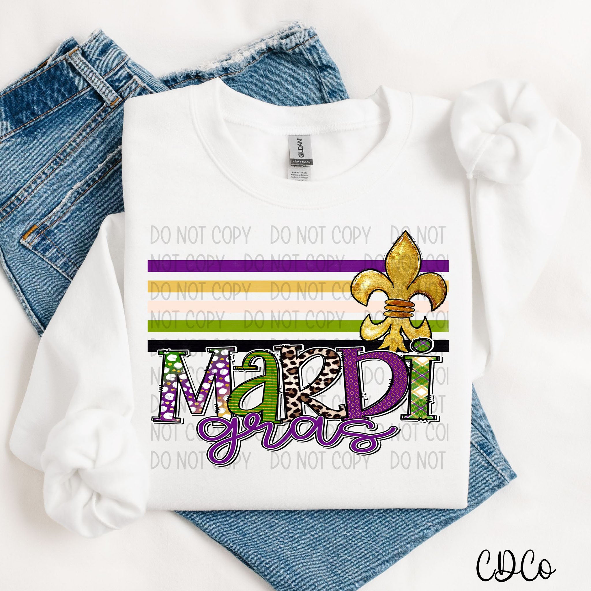 Retro Stripe Mardi Gras 4026 DTF