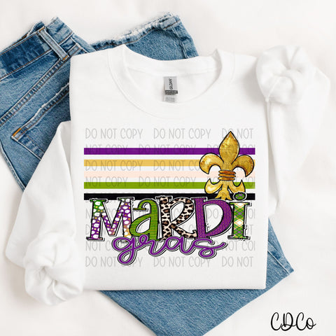Retro Stripe Mardi Gras 4026 DTF