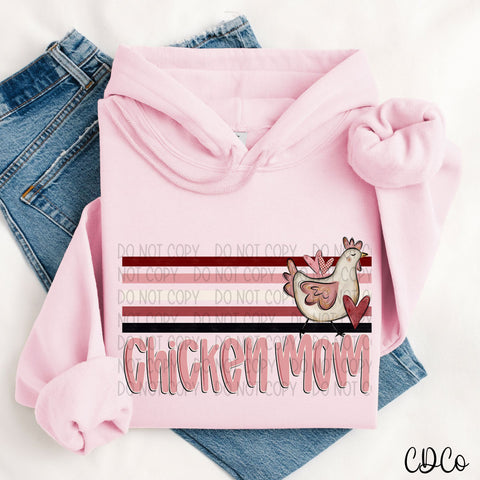 Chicken Mom Retro Stripe 2892 DTF
