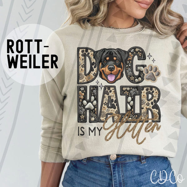 Dog Hair Is My Glitter Faux Embroidery DTF 1 of 2