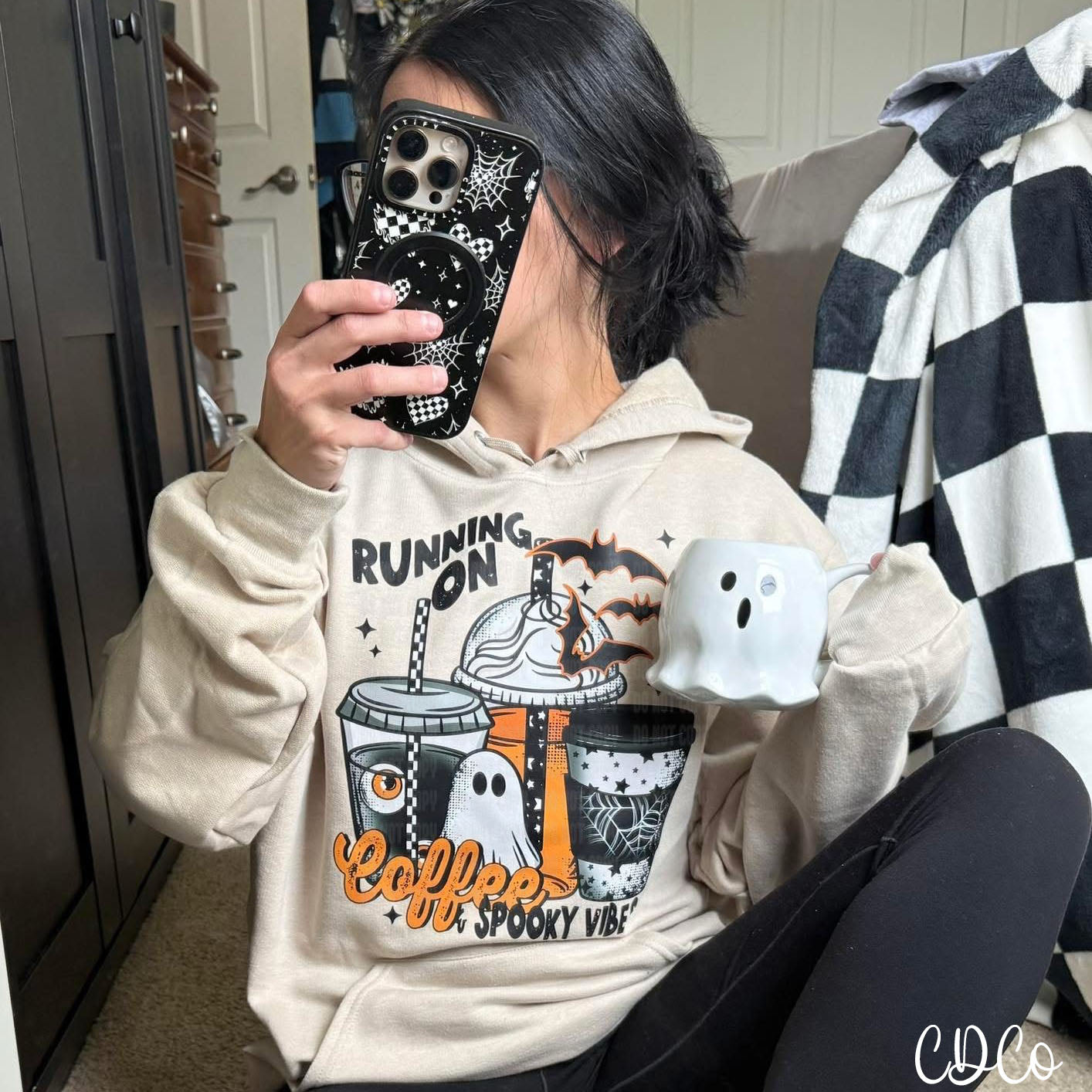 Running on Coffee & Spooky Vibes DTF