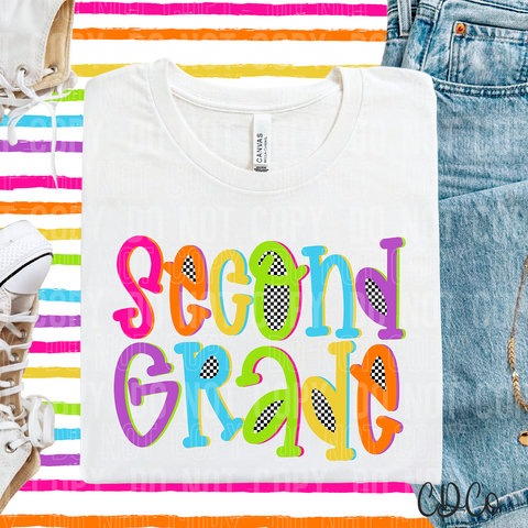 Second Grade Colorful Checkered 6399 DTF