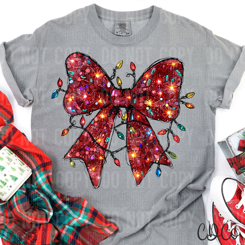 Sequin Light Bow Christmas 6759 DTF
