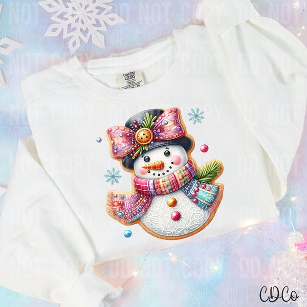 Colorful Snowman w/Bow DTF