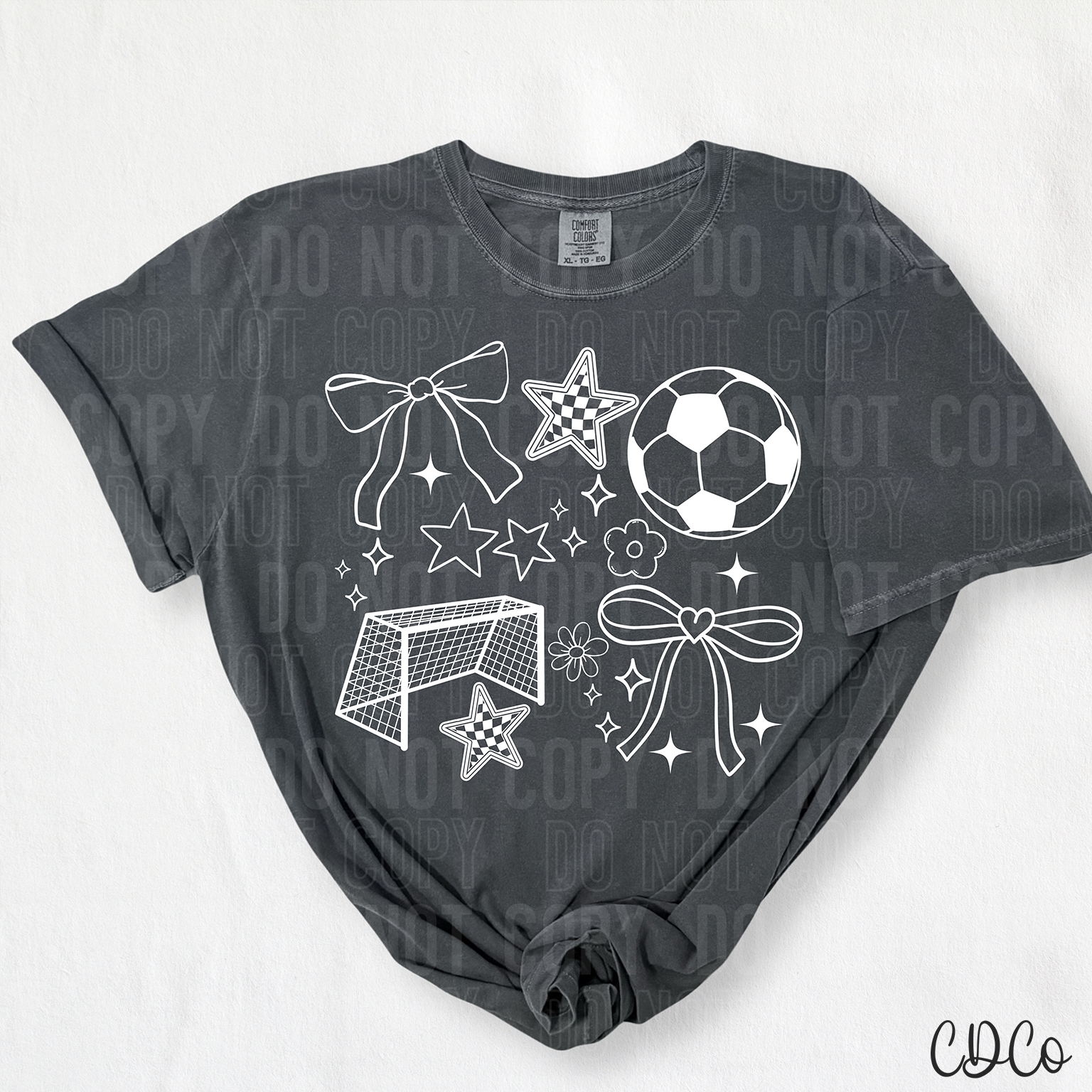 Soccer Doodle White 6112 DTF