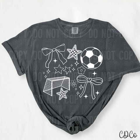 Soccer Doodle White 6112 DTF