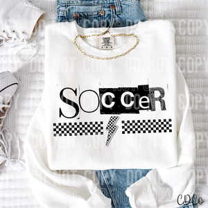 Soccer Checkered Bolt 6123 DTF