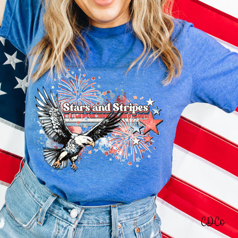 Stars and Stripes Eagle DTF