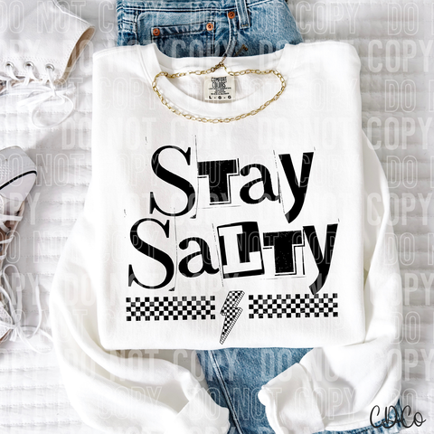 Stay Salty Checkered Bolt 6070 DTF
