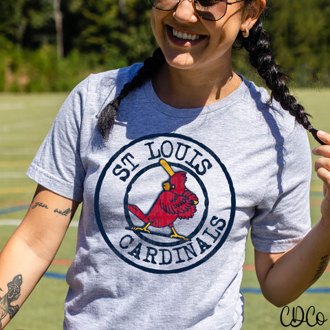Navy STL Cardinals Round DTF