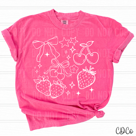 Strawberry Cherry Doodle 6071 DTF
