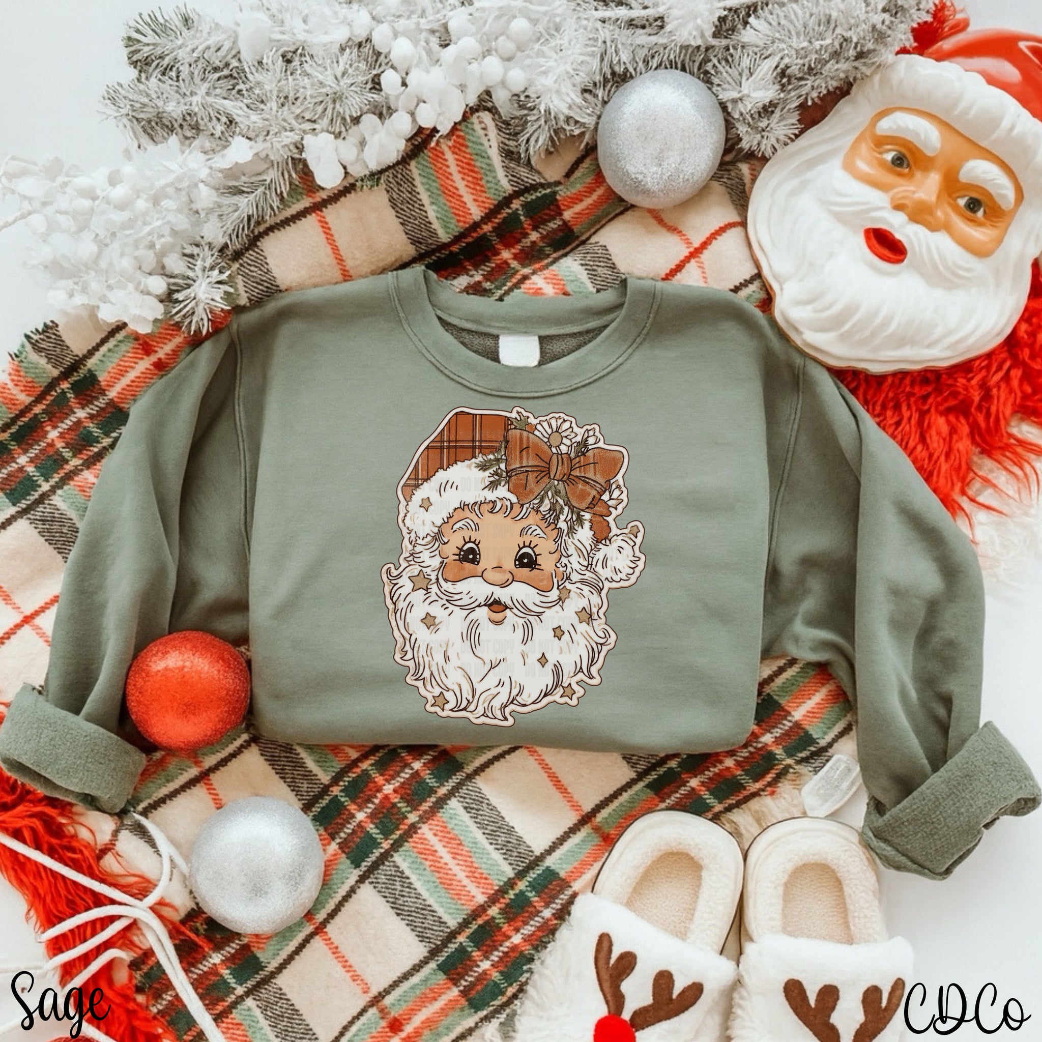 Santa Plaid Hat 10075 DTF