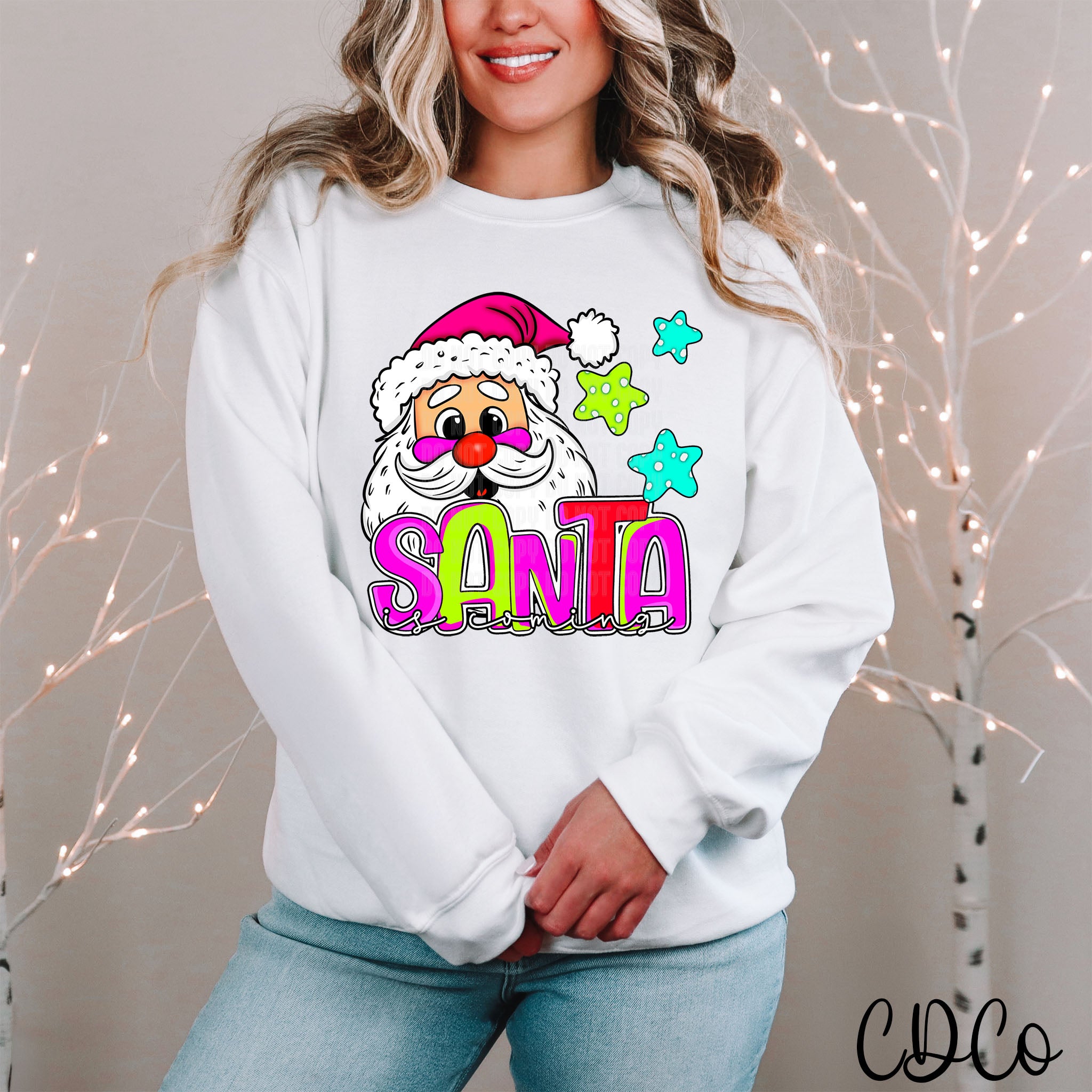 Santa is Coming Bright 2232 DTF