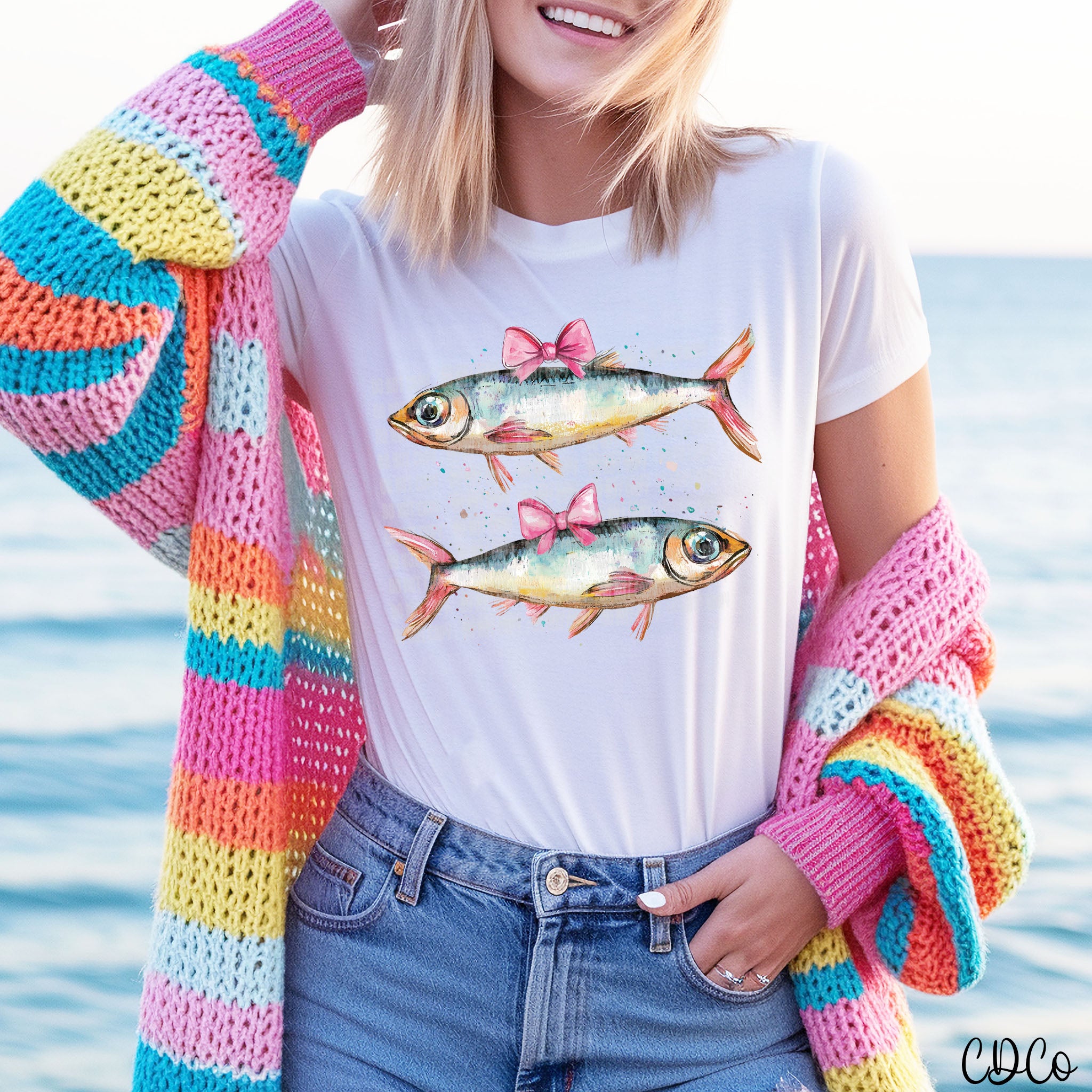 Double Sardines Pink Bow 5359 DTF