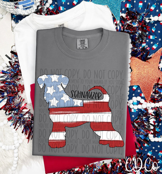 Patriotic Dog Black Text 6 of 7 DTF