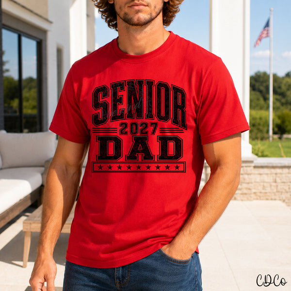 Senior Dad Distressed 2027 Black 10863 DTF - Chase Design Co.